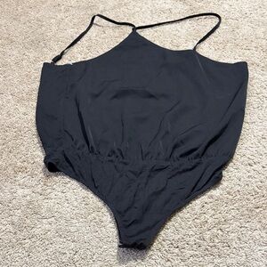 Lulus Black Bodysuit Large NWT Thong Back